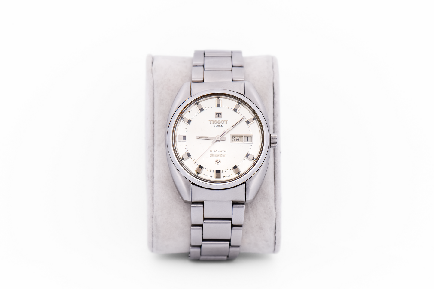 Vintage Tissot Seastar Day-Date Automatic Wrist Watch - Original Stainless Bracelet