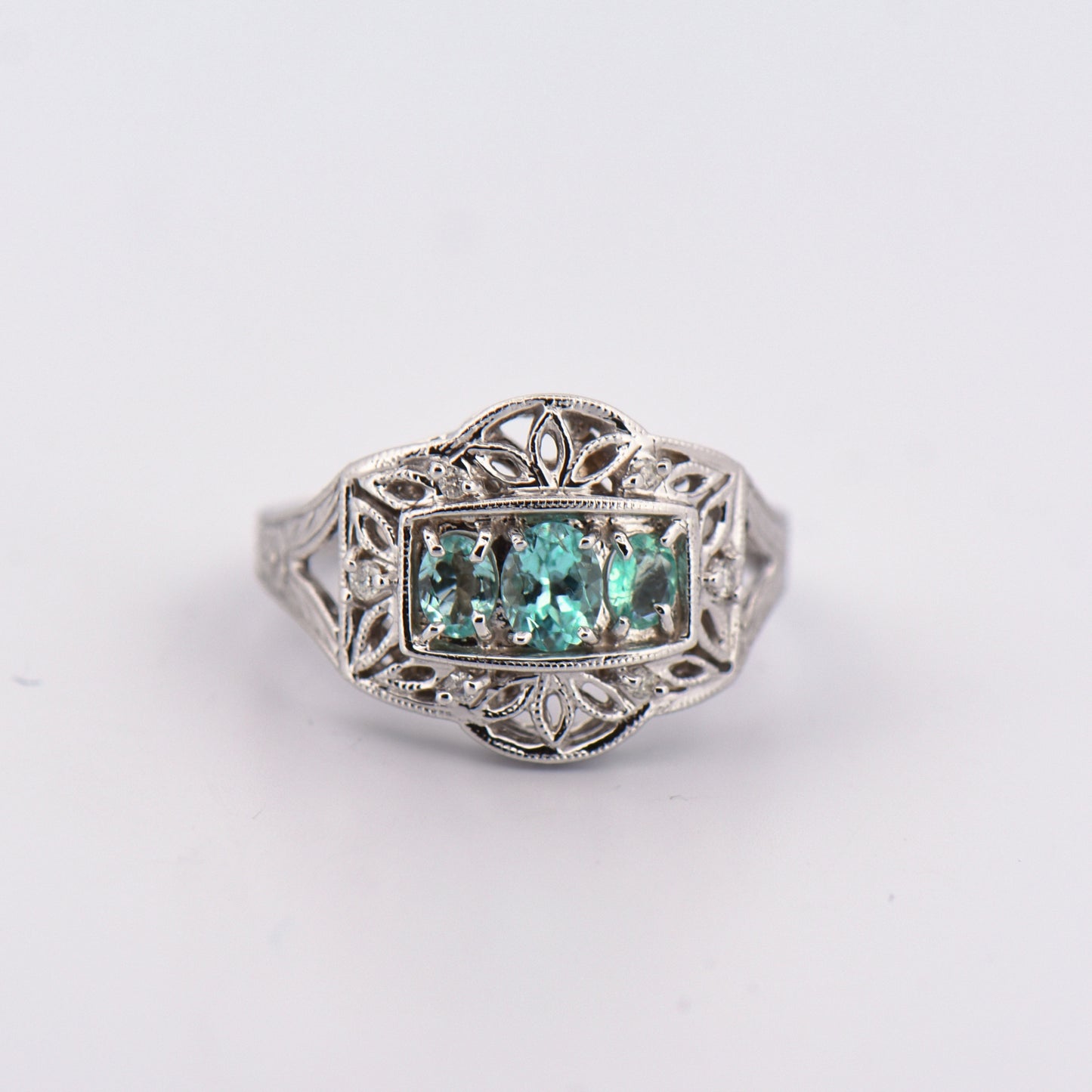 Vintage Style African Paraiba Tourmaline Ring