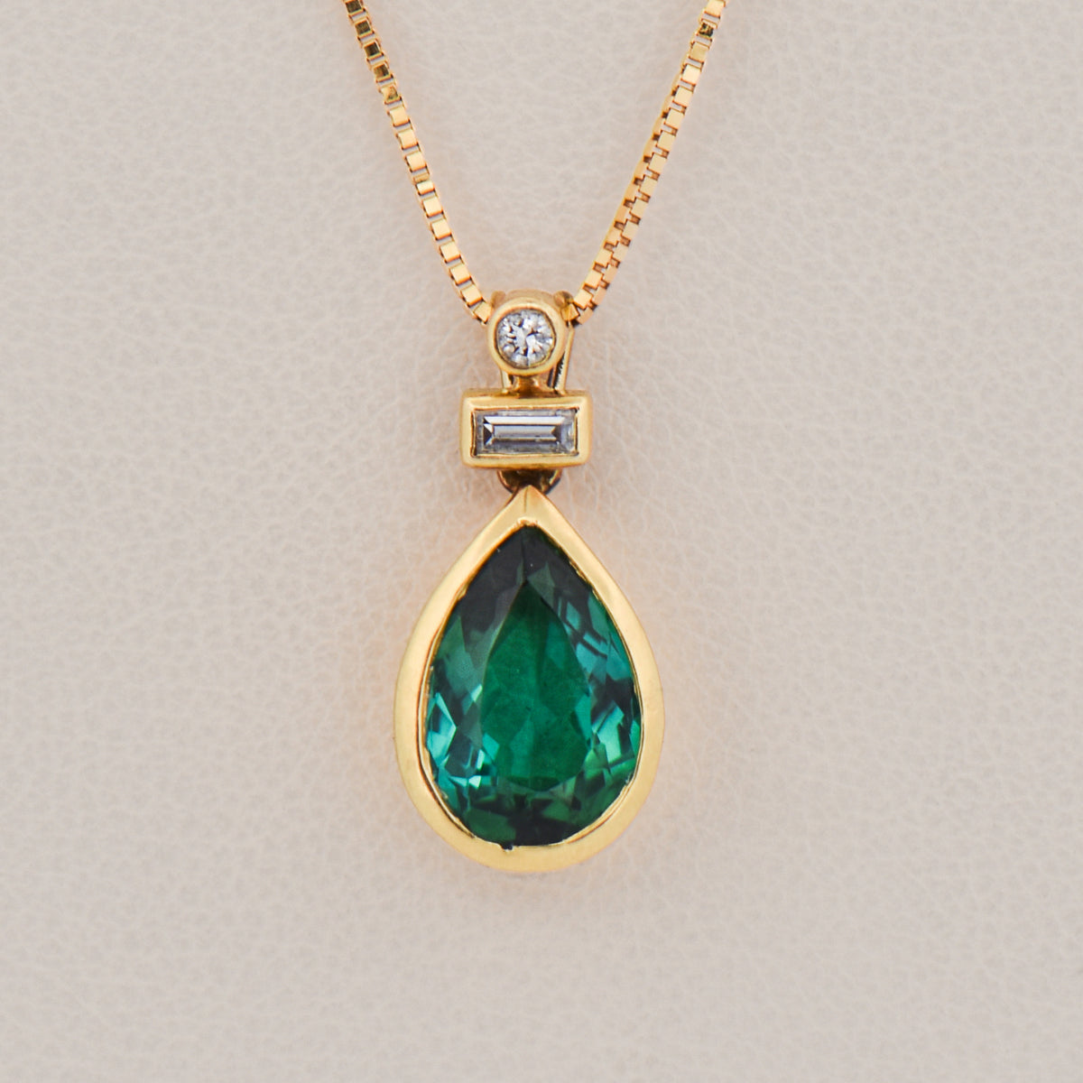 Vintage H.Stern Green Tourmaline and Diamond Pendant