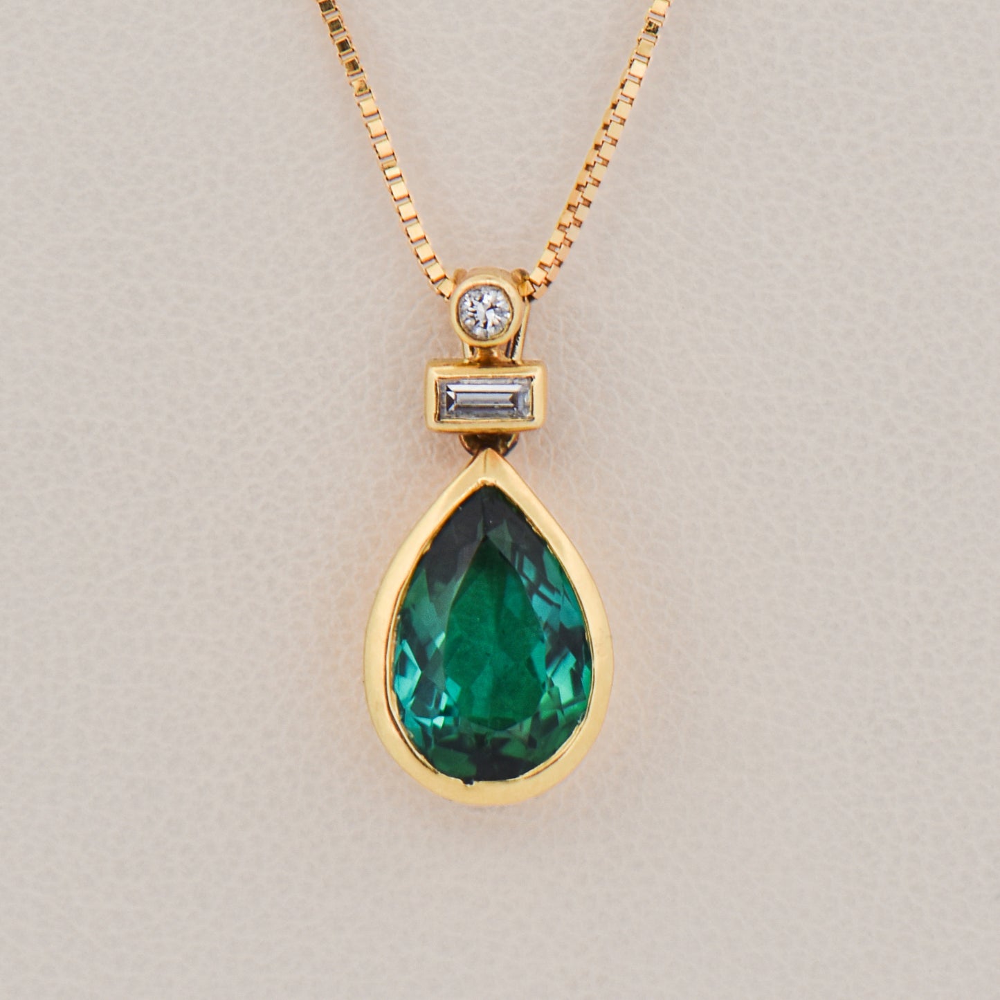 Vintage H.Stern Green Tourmaline and Diamond Pendant