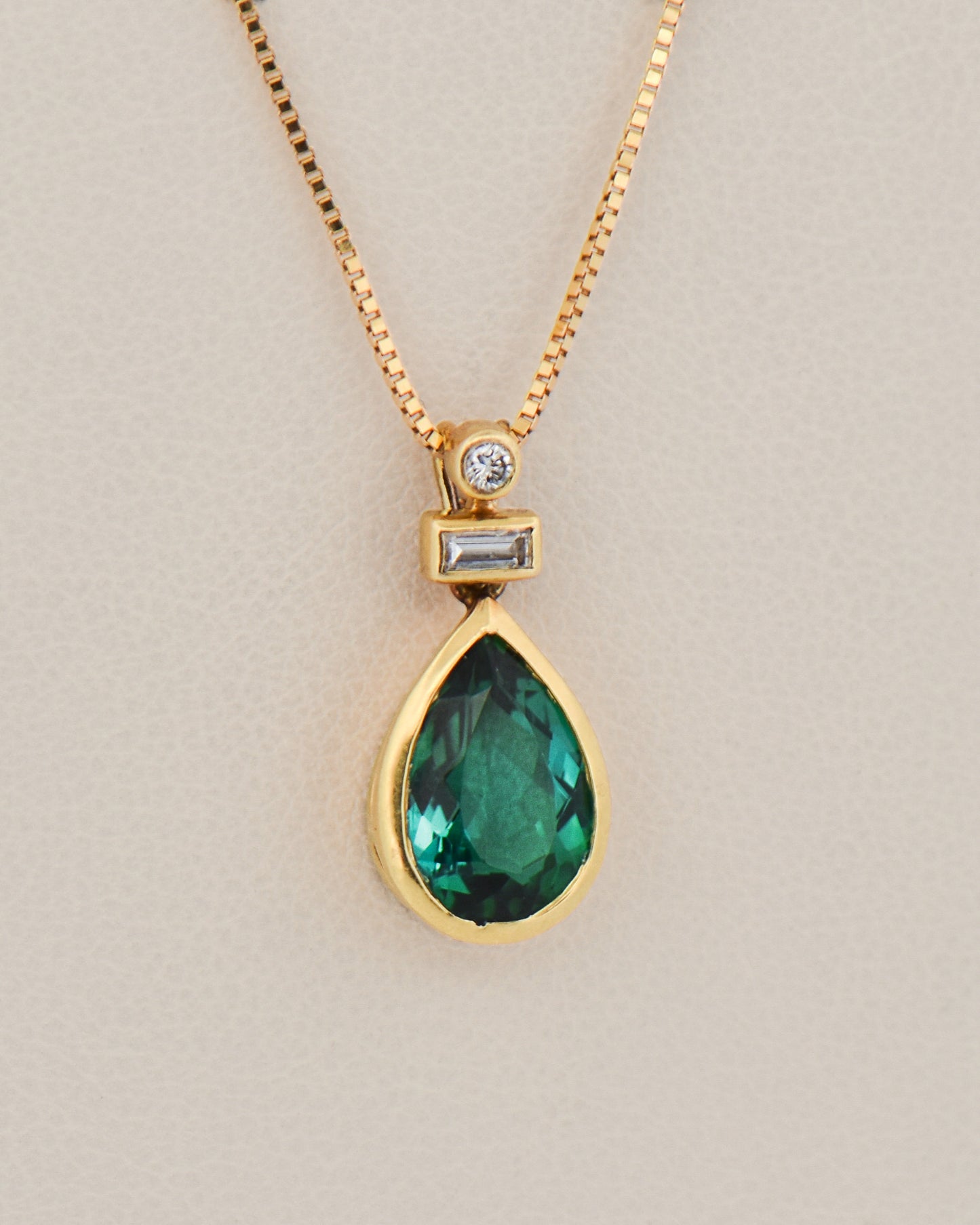 Vintage H.Stern Green Tourmaline and Diamond Pendant