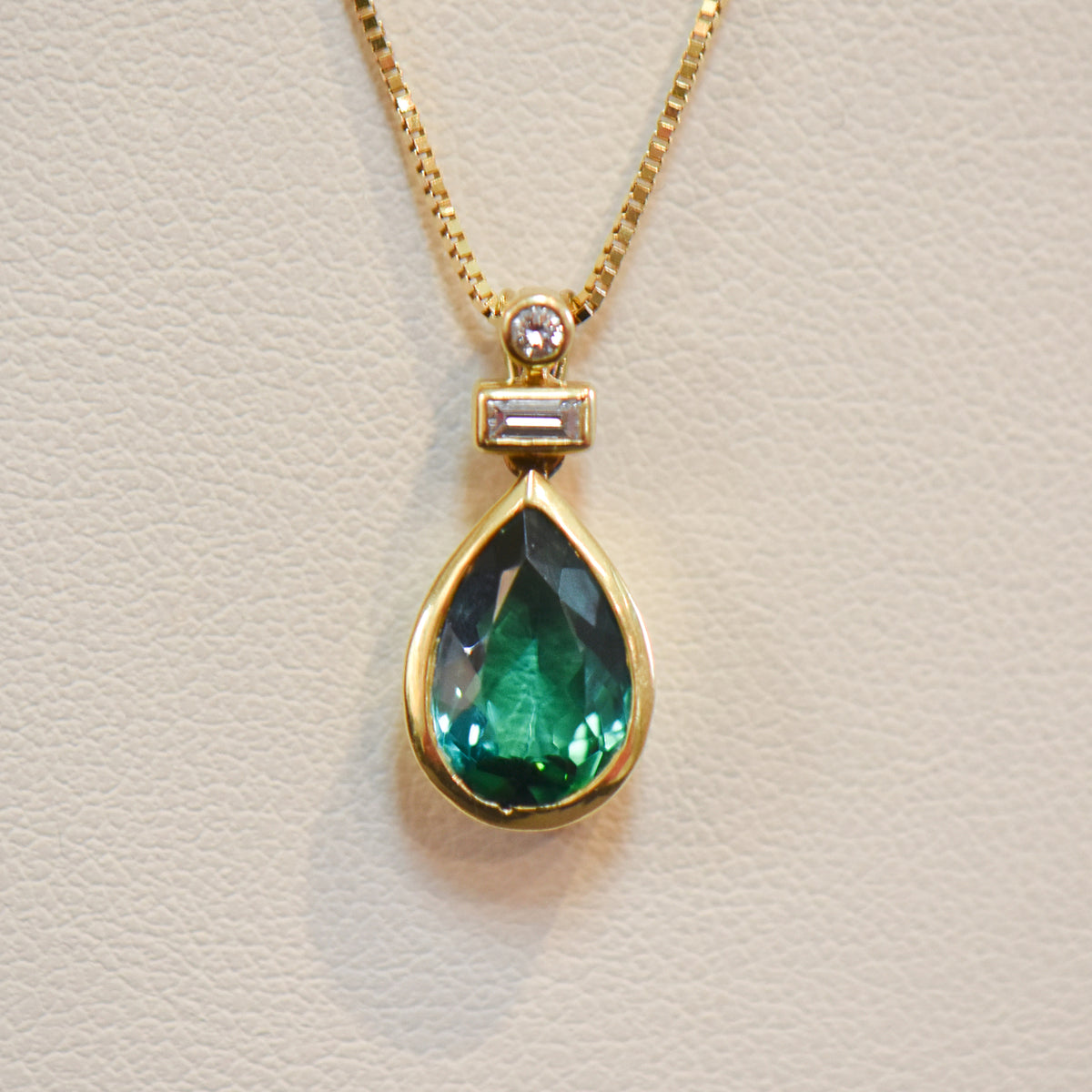 Vintage H.Stern Green Tourmaline and Diamond Pendant