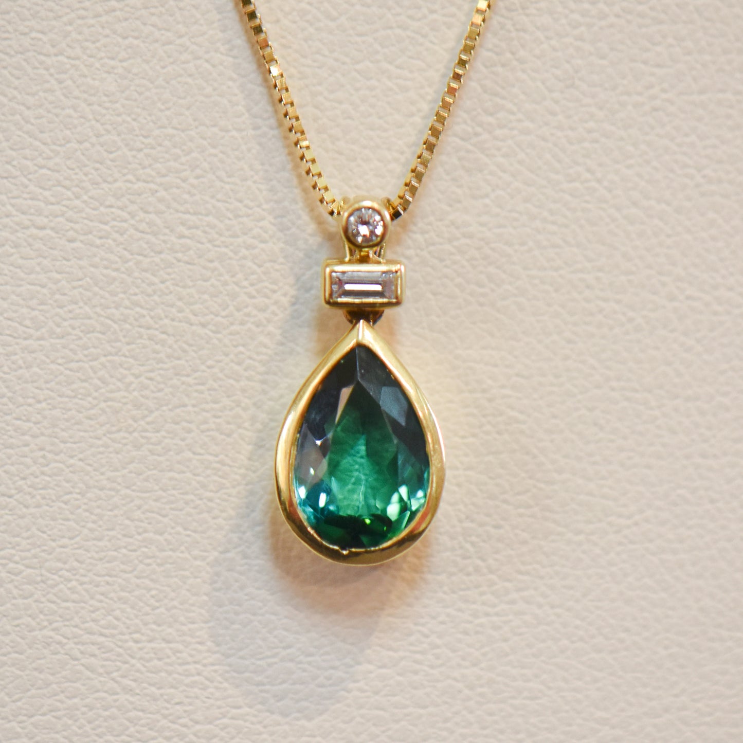 Vintage H.Stern Green Tourmaline and Diamond Pendant