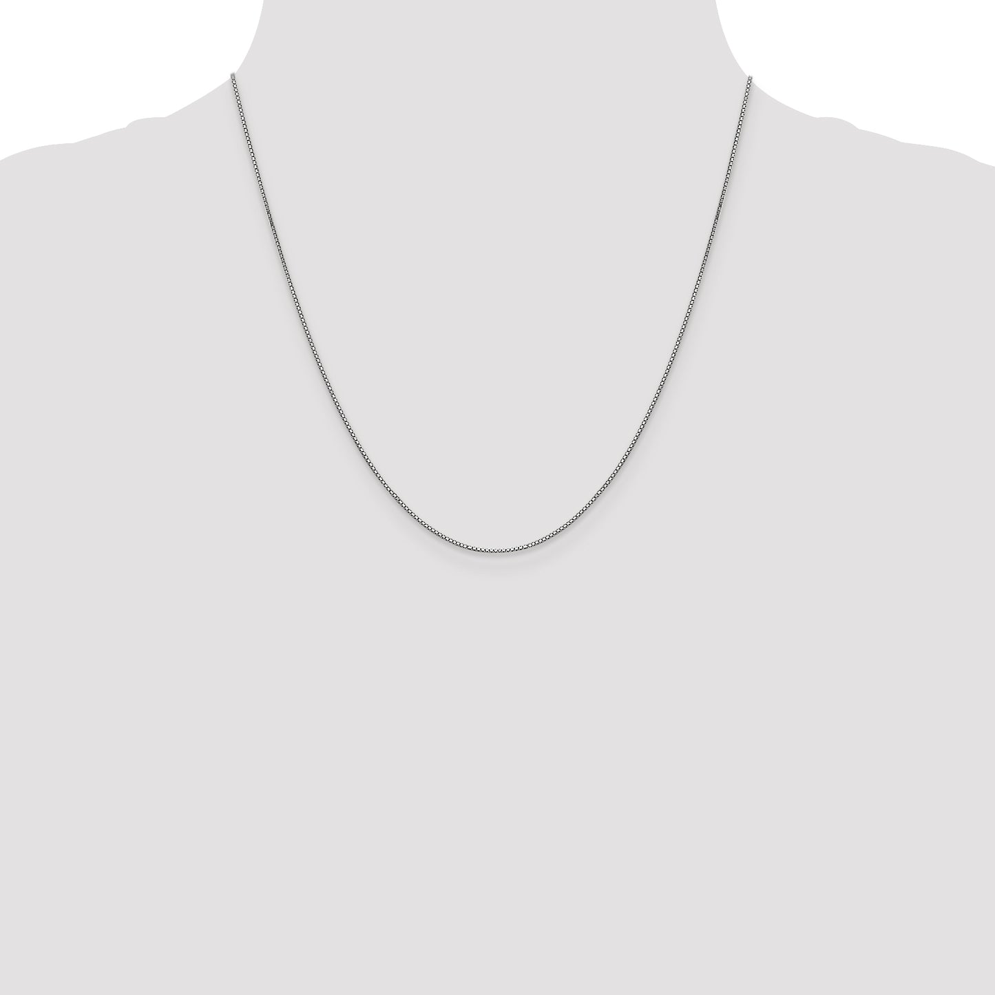 14K White Gold 20 inch .9mm Box with Lobster Clasp Chain