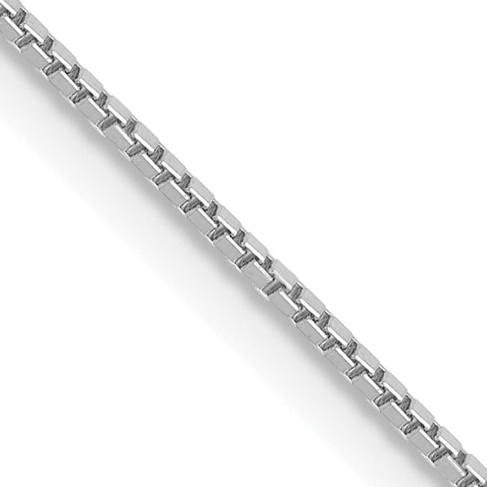 14K White Gold 18 inch .9mm Box with Lobster Clasp Chain