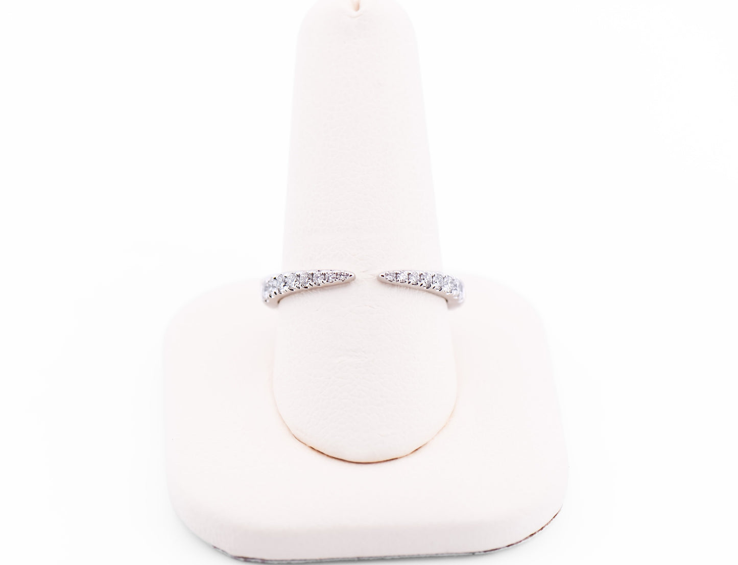 White Gold & Diamond Open Pinched Wedding Band