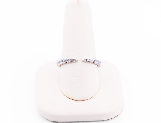 White Gold & Diamond Open Pinched Wedding Band