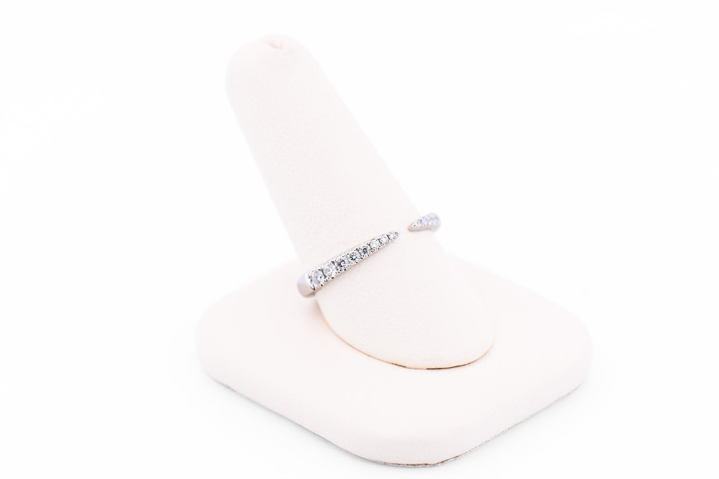 White Gold & Diamond Open Pinched Wedding Band