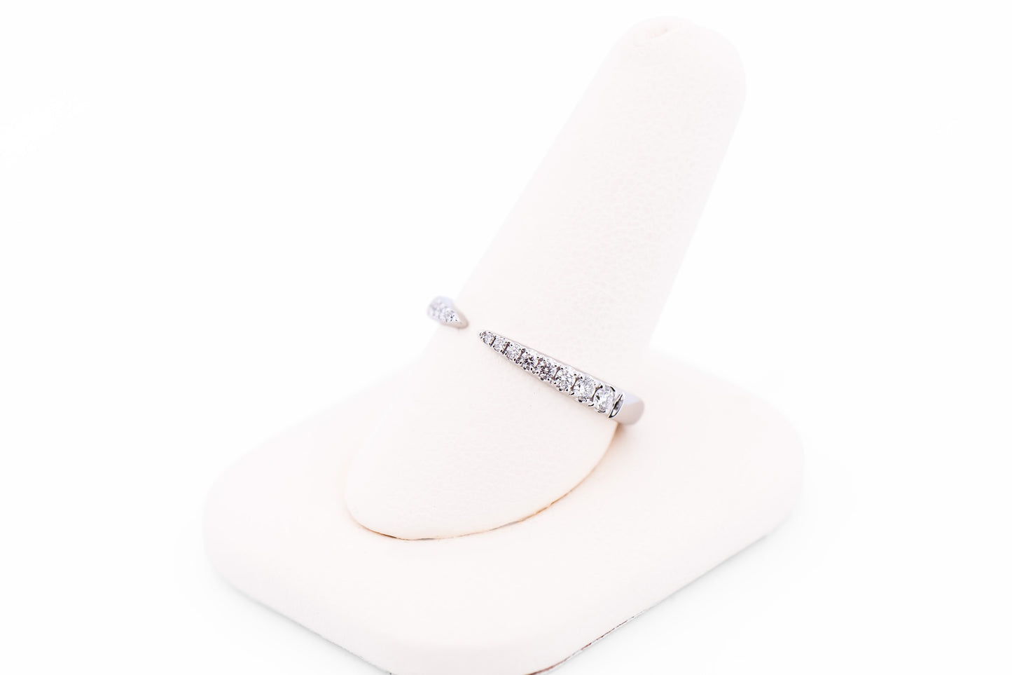 White Gold & Diamond Open Pinched Wedding Band